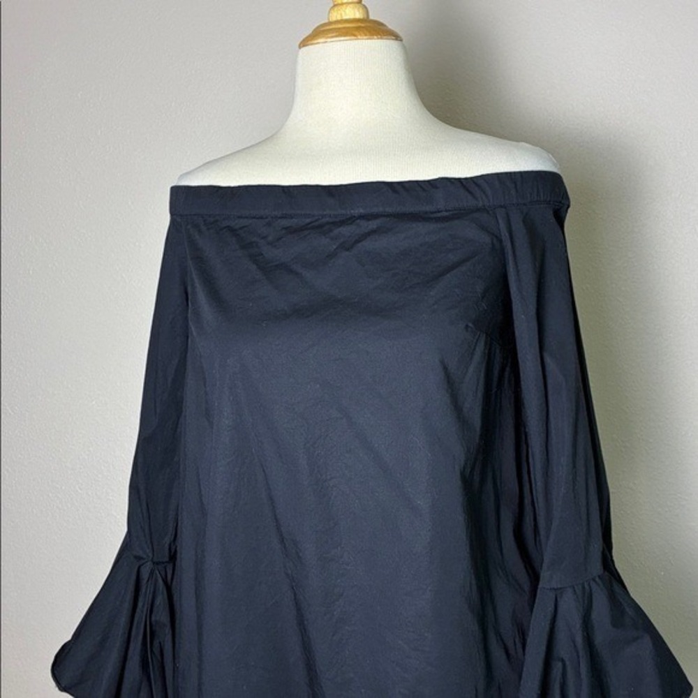 1. STATE Medium Black Off Shoulder Boho Sleeves Stretch Cotton Top Whimsigoth - Picture 2 of 9